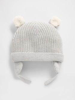 Baby Sherpa-Lined Bear Beanie