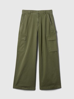 GAP Ženske široke cargo hlače Zelena - Olive Green 7