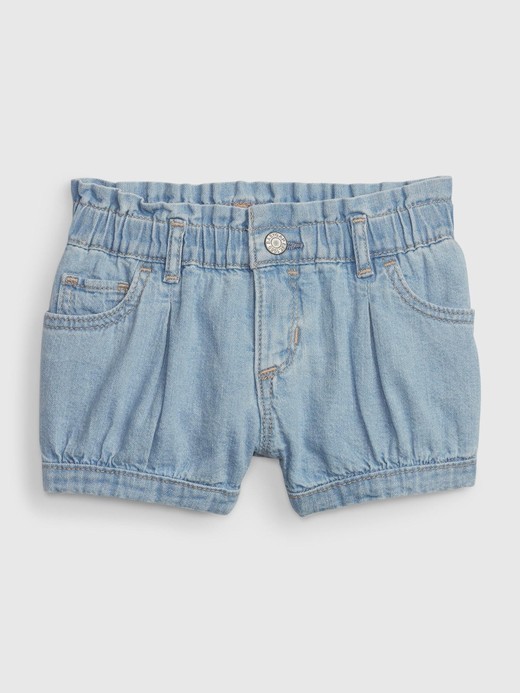 Image for Baby 100% Organic Cotton Bubble Denim Shorts with Washwell from Gap