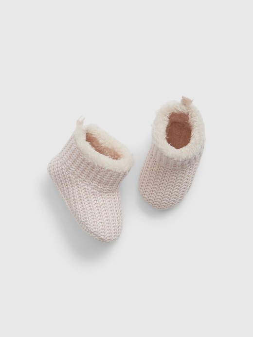Image for Baby Sherpa-Lined Sweater Booties from Gap