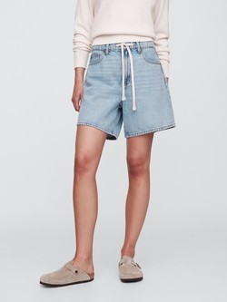 GAP Ženske denim kratke hlače z zatezno vrvico Modra - Light Wash 2