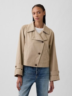 Relaxed Cropped Trench Coat