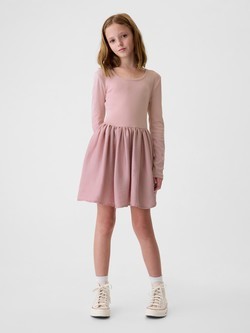 Kids Mixed Media Skater Dress