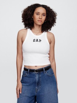 Ribbed Gap Logo Cropped Tank Top