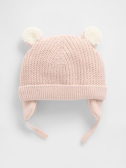 Baby Sherpa-Lined Bear Beanie
