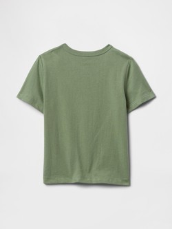 GAP Majica s kratkimi rokavi in potiskom za malčke Zelena - Twig Green 2