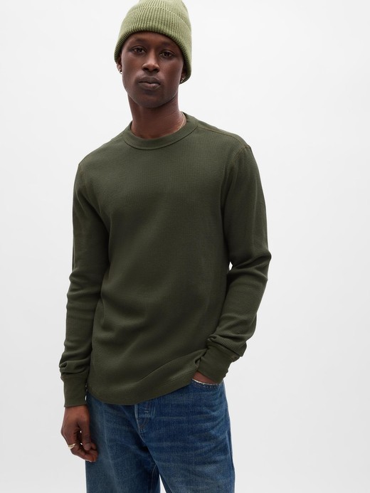 Image for Waffle-Knit Crewneck T-Shirt from Gap