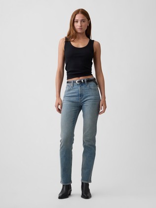 Ženske 90s slim jeans hlače z visokim pasom