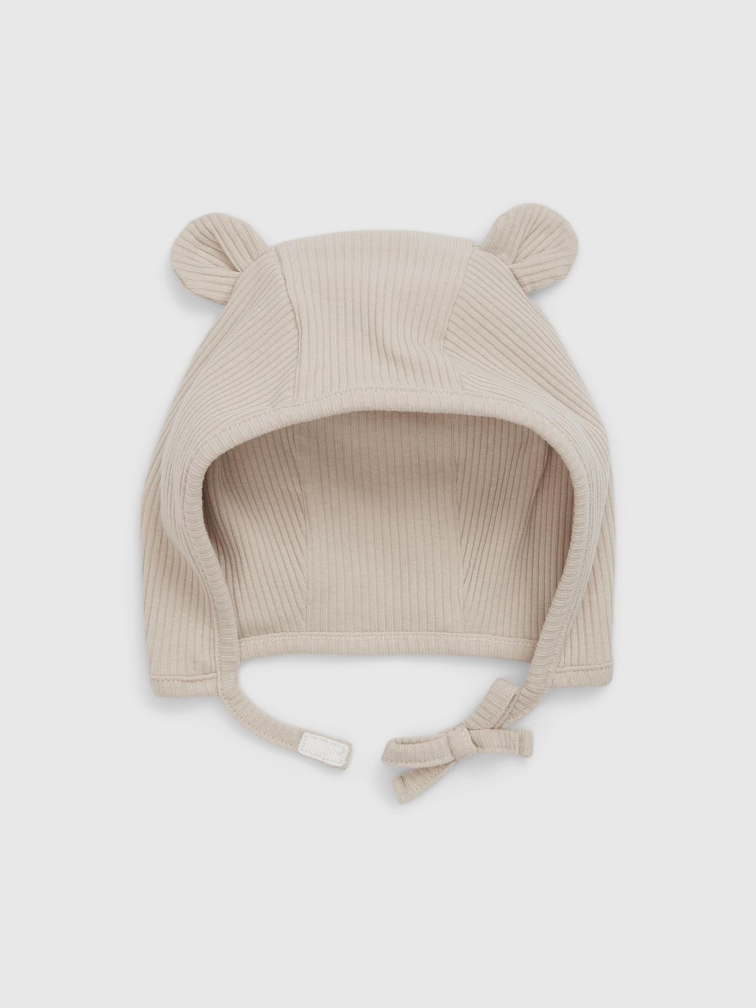 GAP Baby First Favorites TinyRib Bear Hat Bedrock Beige 