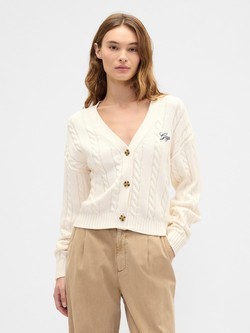 Boxy Cable-Knit Cardigan