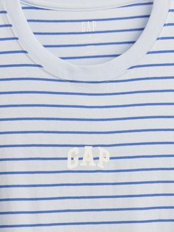 GAP Moška Gap logo črtasta majica s kratkimi rokavi Modra - Twilight Navy 4