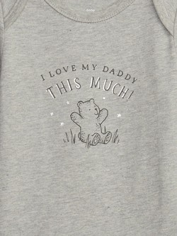 GAP Bodi z dolgimi rokavi za novorojenčke Bež - Ivory Heart Print 3