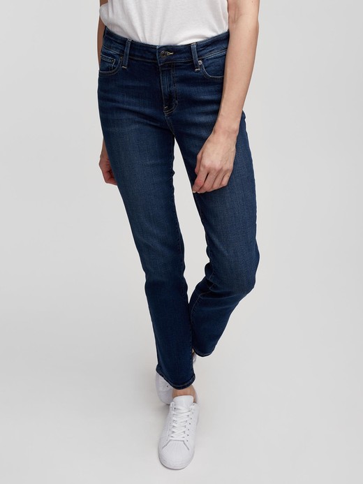 Slika za Ženske straight jeans hlače s srednje visokim pasom od Gap