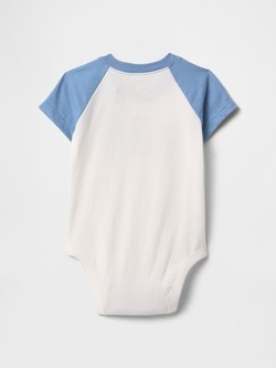 GAP Baby Gap Logo Raglan Bodysuit Soft Cornflower 452 2