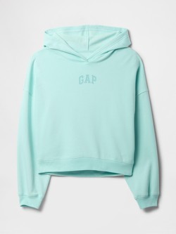 GAP Relaxed Gap Mini-Logo Cropped Hoodie Surf Spray 5