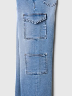 GAP Široke cargo jeans hlače za deklice Modra - Medium Wash 3