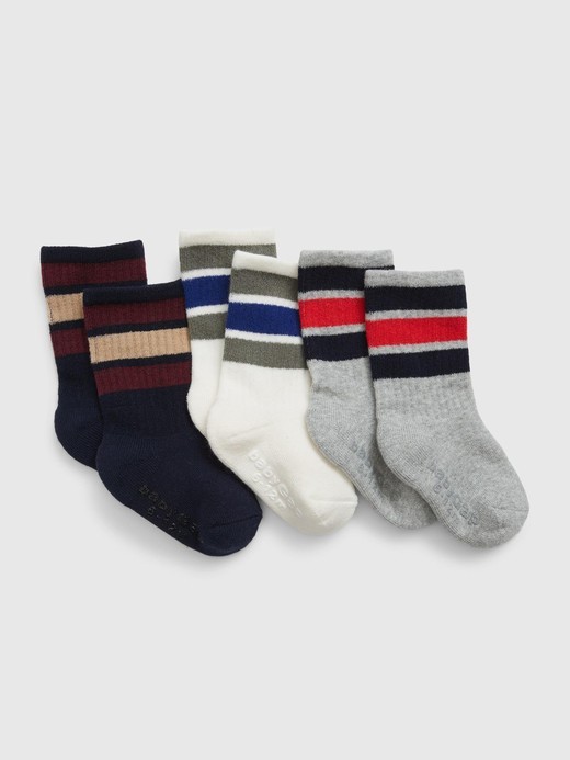 Image for Baby Stripe Crew Socks (3-Pack) from Gap