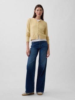 Ženske jeans hlače s širokimi hlačnicami