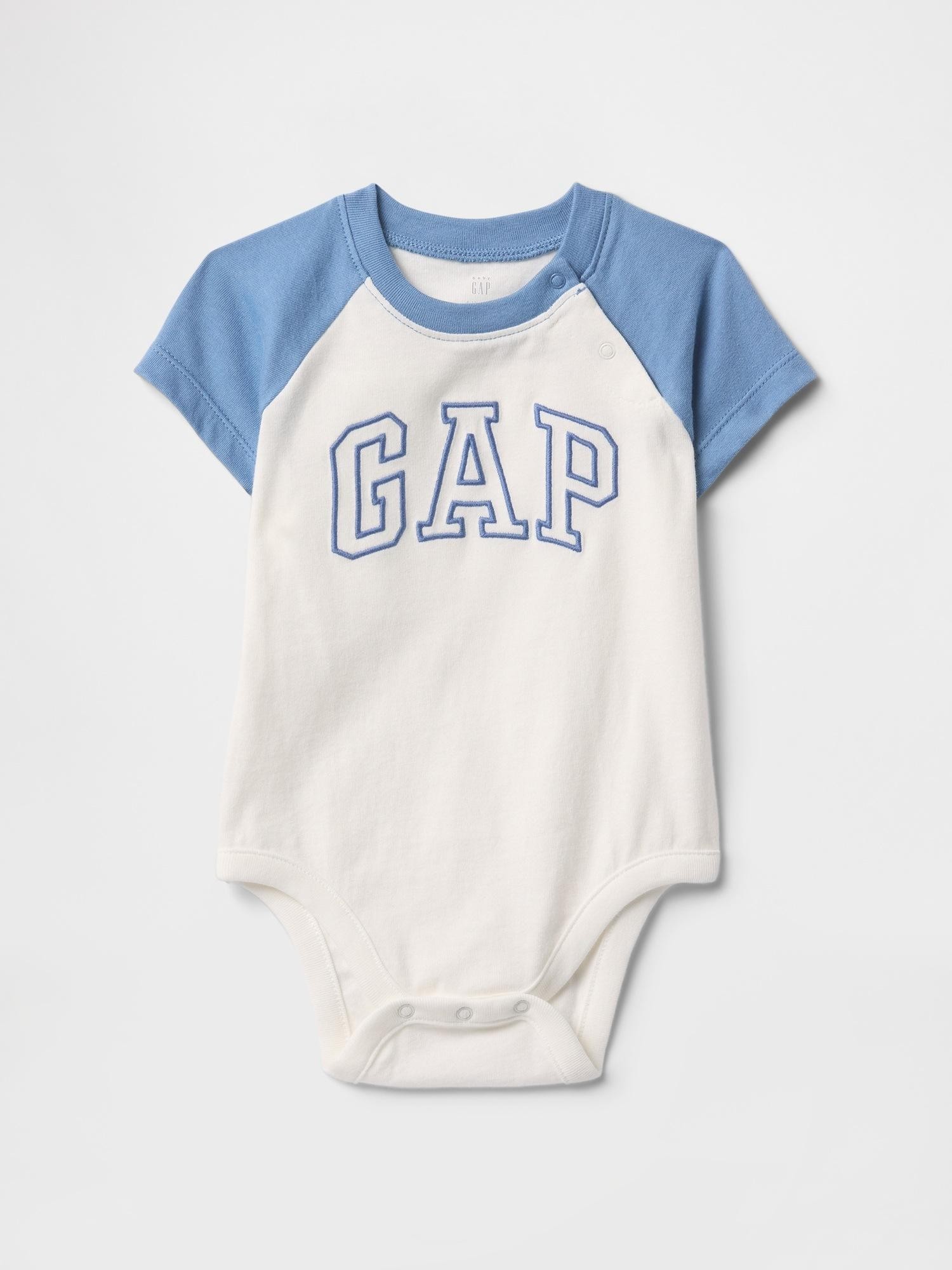 GAP Baby Gap Logo Raglan Bodysuit Soft Cornflower 452 