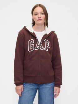 Relaxed Gap Logo Sherpa-Lined Zip Hoodie