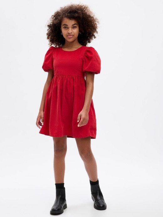 Image for Kids Puff Sleeve Corduroy Dress from Gap