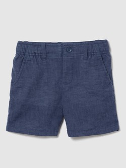 Kratke hlače iz mešanice lana in bombaža za malčke