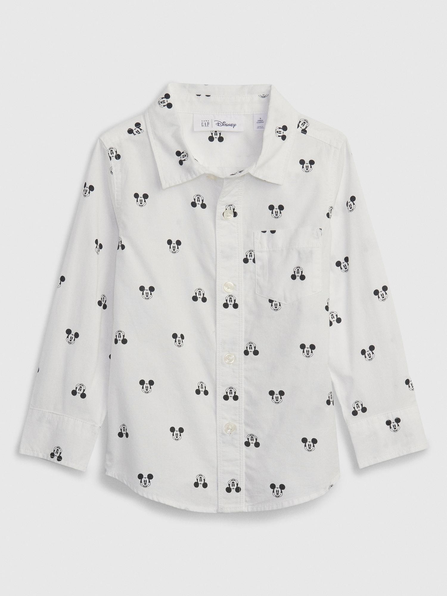 GAP babyGap | Disney Mickey Mouse Poplin Shirt New Off White 