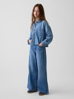 Baggy jeans hlače z nizkim pasom za deklice