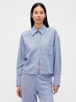 Linen-Cotton Oversized Shirt