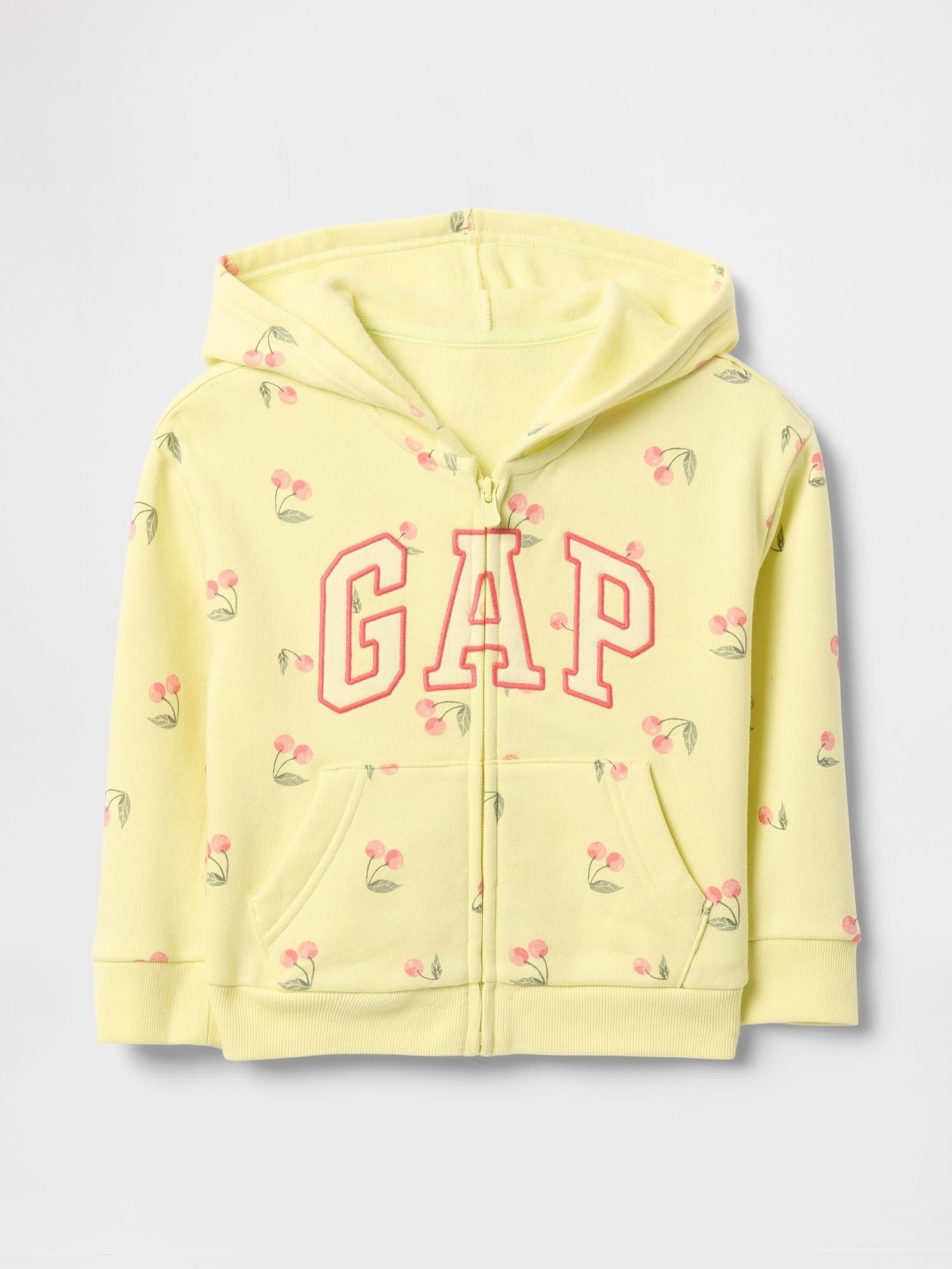 GAP babyGap Relaxed Logo Zip Hoodie Citron 