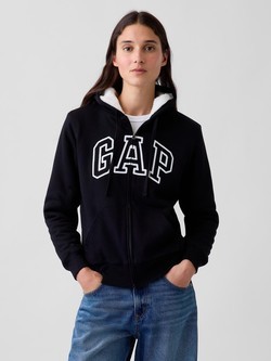 Relaxed Gap Logo Sherpa-Lined Zip Hoodie