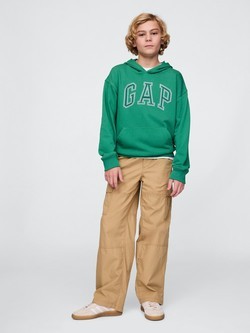 GAP Gap logo pulover s kapuco za dečke Zelena - Irish Clover 4