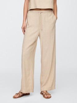 GAP Ženske hlače iz lanene mešanice Bež - Flax Linen 3