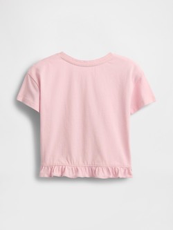GAP Baby &amp; Toddler Logo Ruffle T-Shirt Rose Mist 3