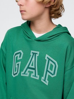 GAP Gap logo pulover s kapuco za dečke Zelena - Irish Clover 5