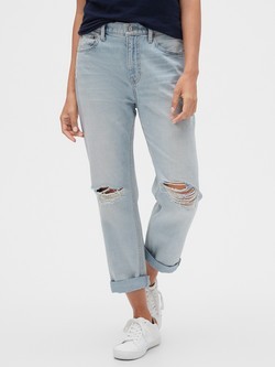 Ženske boyfriend jeans hlače s srednje visokim pasom
