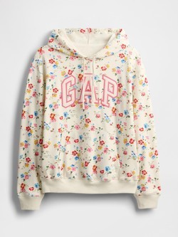 GAP Relaxed Gap Logo Hoodie Red Floral Print 5