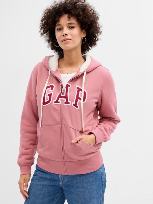 Image for Gap Logo Sherpa-Lined Zip Hoodie from Gap