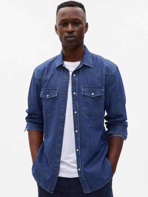 GAP Denim Western Shirt with Washwell Gap