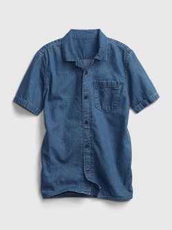 Denim srajca s kratkimi rokavi za dečke