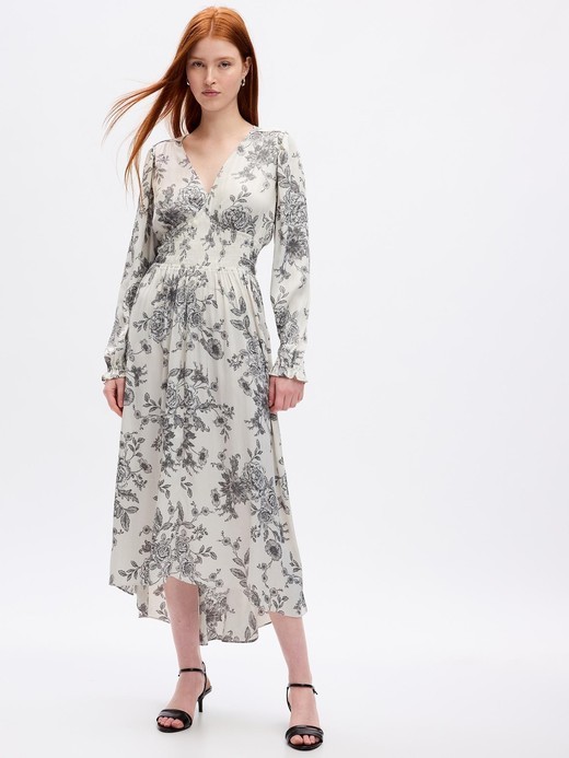 Image for Smocked Floral Maxi Dress from Gap