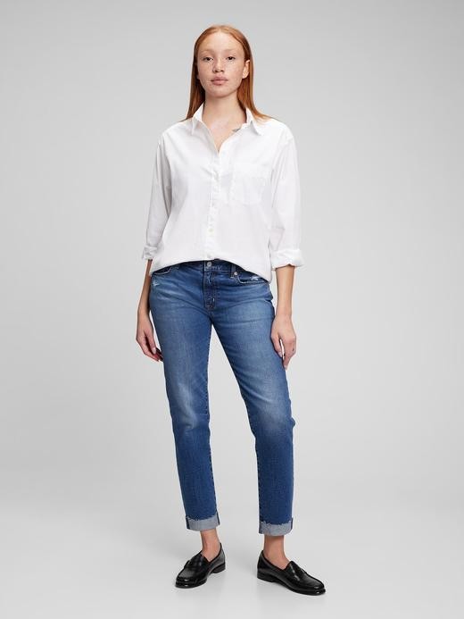 Slika za Ženske girlfriend jeans hlače s srednje visokim pasom od Gap