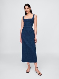 Ženska midi denim obleka