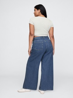 GAP Ženske baggy jeans hlače Modra - Medium Indigo 6