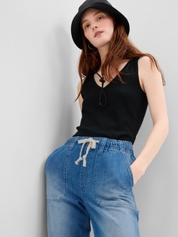 GAP Mid Rise Easy Pull-On Jeans Medium Indigo 3