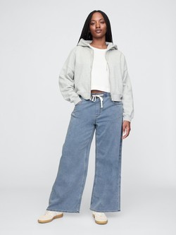 GAP Ženske baggy jeans hlače Modra - Light Indigo 5