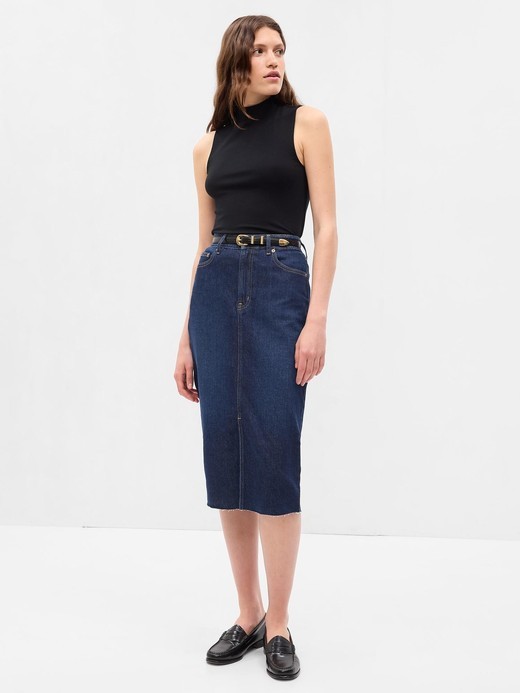 Image for Denim Pencil Midi Skirt with Washwell from Gap