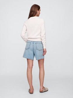 GAP Ženske denim kratke hlače z zatezno vrvico Modra - Light Wash 4