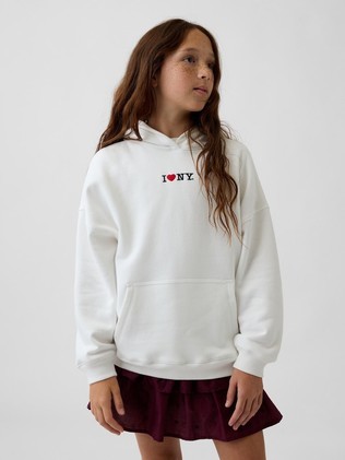 I Love NY pulover s potiskom zadaj za deklice