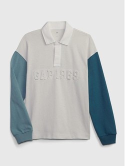 Gap logo polo majica z dolgimi rokavi za dečke